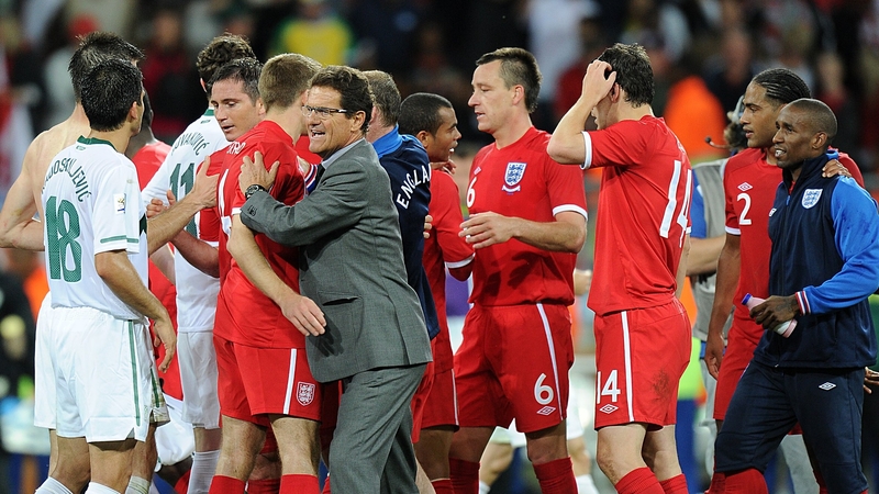 England players and manager celebrate at the final whistle