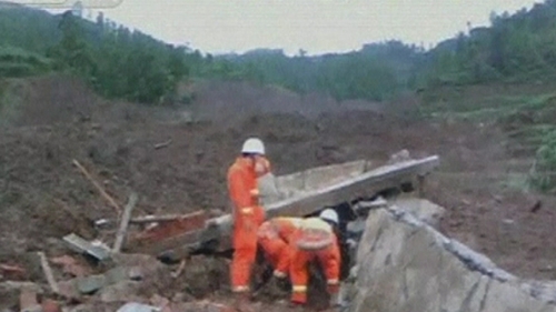 China - Rescuers have braved danger of further landslides