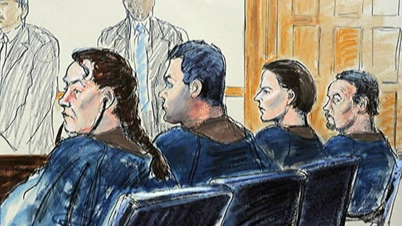 Four of the ten suspects - Joined the other six in court today