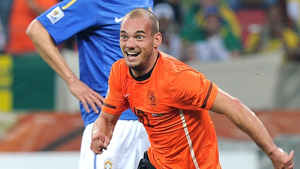 Wesley Sneijder is now firmly in the hunt for the Golden Boot