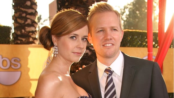 Jenna Fischer pictured here with her husband