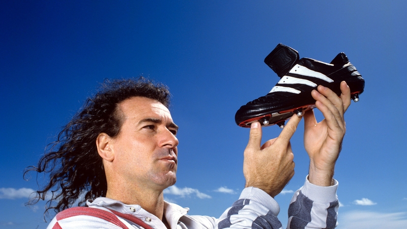 Johnston with his own invention - the Adidas Predator boot