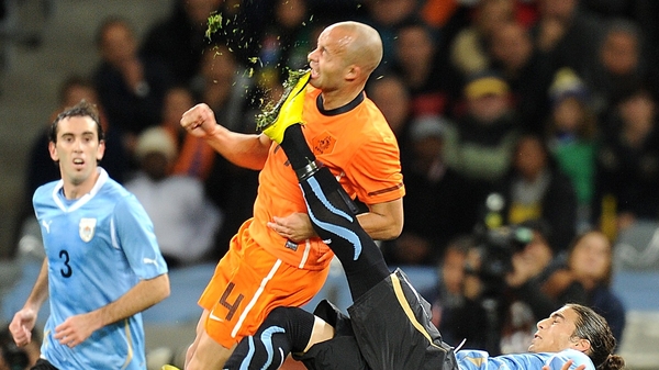 Demy de Zeeuw was briefly knocked out after taking one for the team in the World Cup semi-final