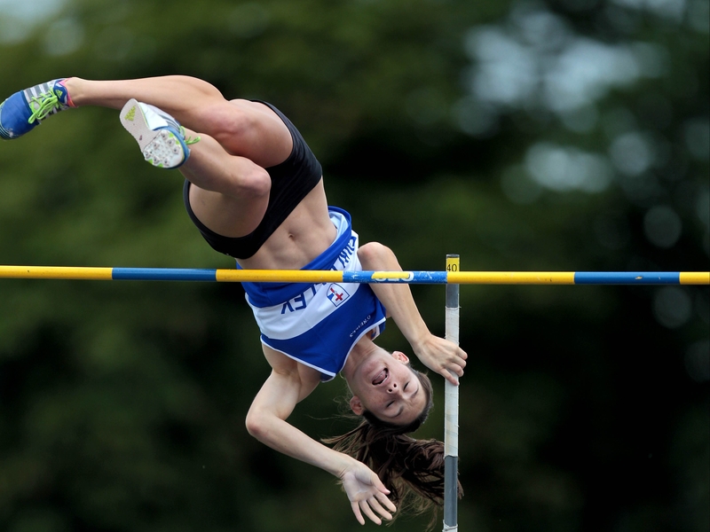 Victoria Pena set a new national record in the pole vault at Santry