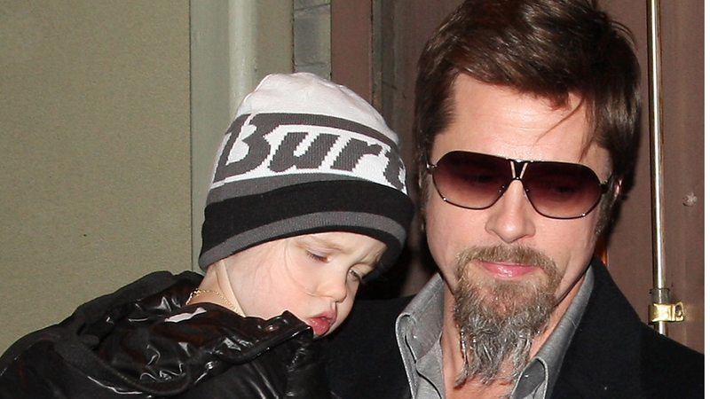 Pitt - Brad was joined by his family while working on thriller 'Cogan's Trade'