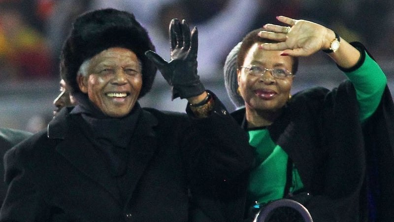 Nelson Mandela - With his wife Graca in July