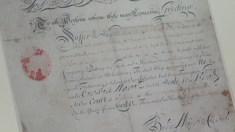 Ship's pass - Document dates from 1687