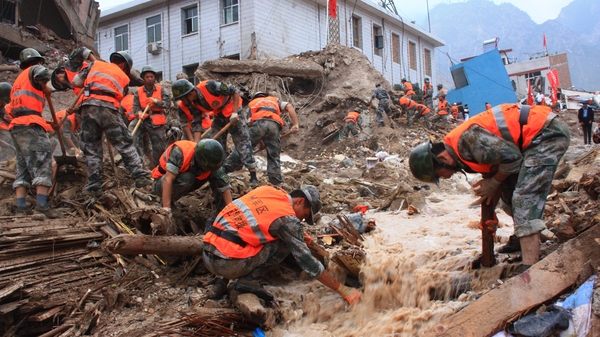 China - Rescue teams searching for survivors