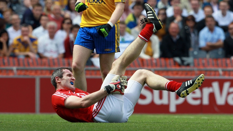Graham Canty pulls up with the injury against Roscommon in the quarter-finals