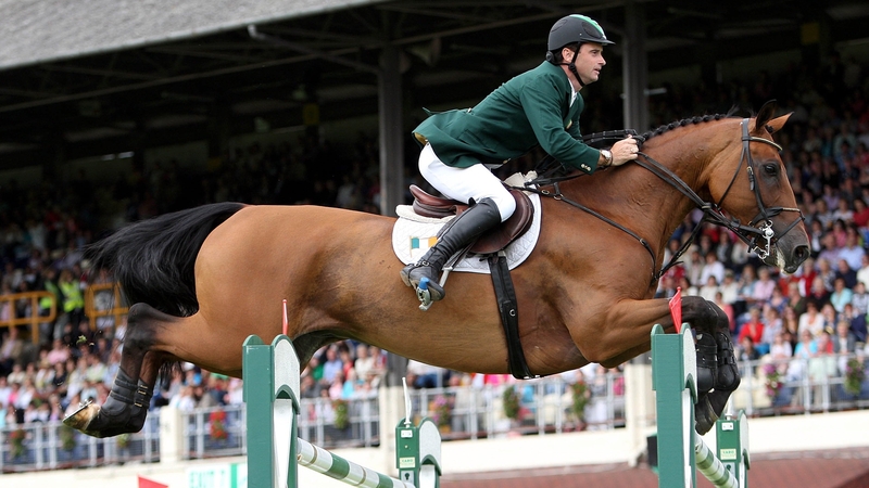 Denis Lynch aboard Lantinus - runners-up in the Grand Prix at Valkenswaard