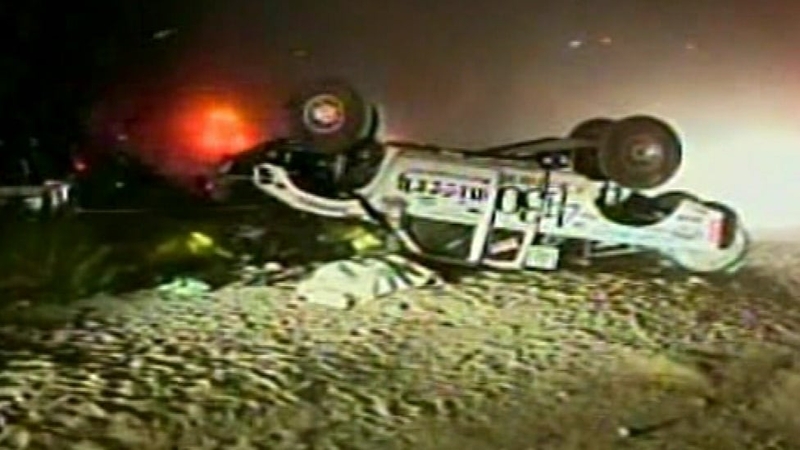 Mojave Desert - Crash at off-road vehicle race