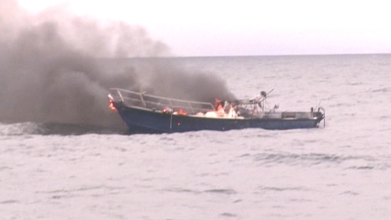 Bantry Bay - 'The Castaway' caught fire last August