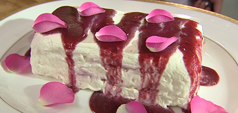 Catherine Fulvio's Limoncello, White Chocolate and Cherry Semifreddo