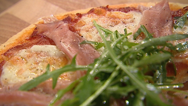 Catherine Fulvio's Pizza Margherita with Parma Ham and Rocket
