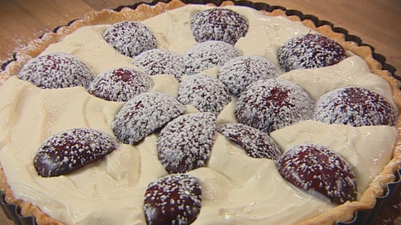 Catherine Fulvio's Plum and Mascarpone Tart