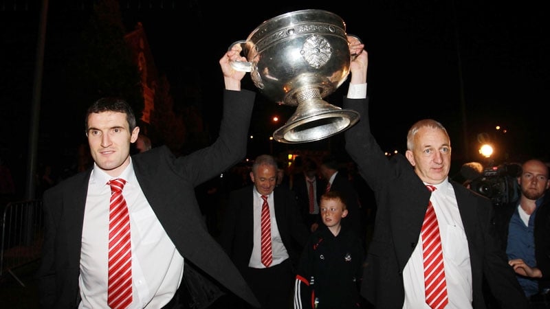 Graham Canty pictured with Conor Counihan after Cork's 2010 All-Ireland victory