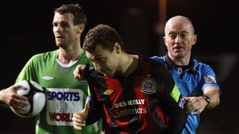 Mark Quigley was sent off for Bohemians after an altercation with Bray's Adam Mitchell