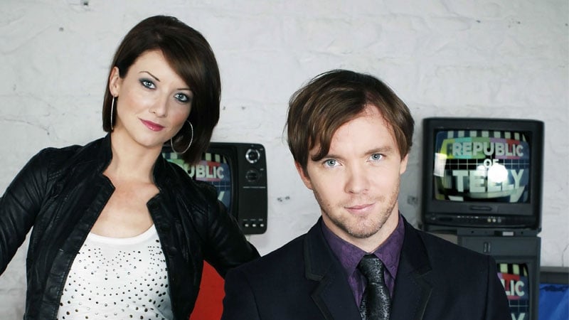 Republic of Telly presenters Jennifer Maguire and Dermot Whelan