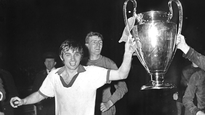 George Best after winning the European Cup in 1968