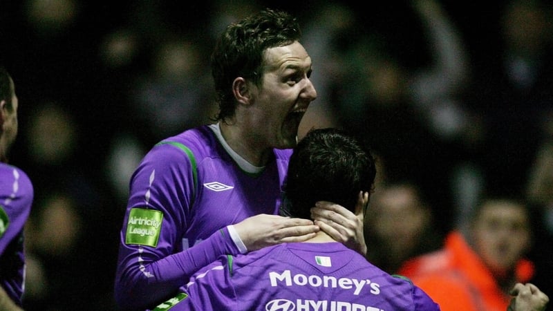 Gary Twigg celebrates his first-half equaliser