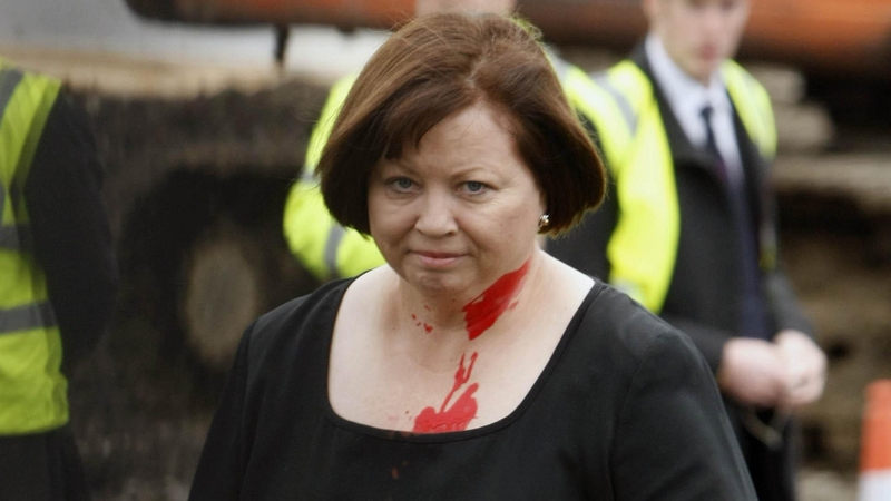Mary Harney - Covered in red paint in November (Pic: Press Association)