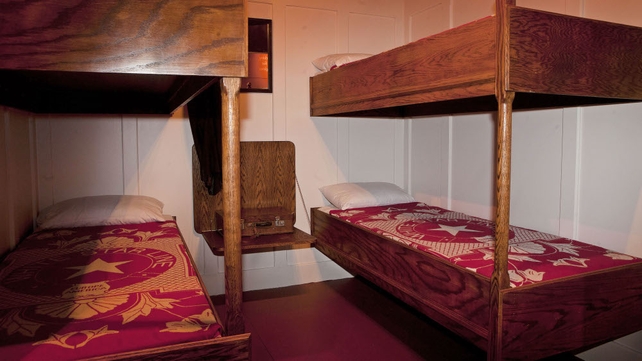 Recreation of third-class accommondation on the Titanic