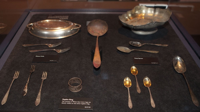 Cutlery from the dining room recovered from the wreck of the Titanic