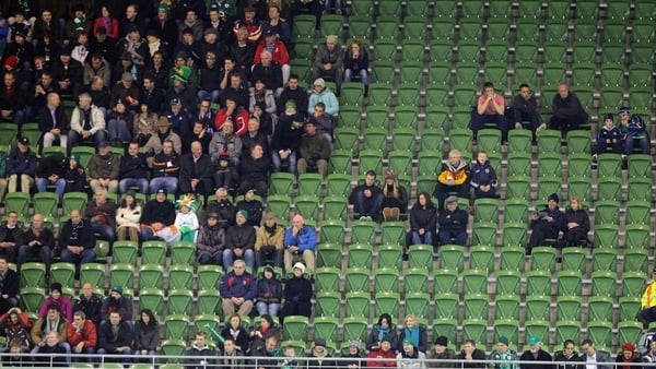 Last year's Autumn internationals drew poor crowds at the Aviva Stadium