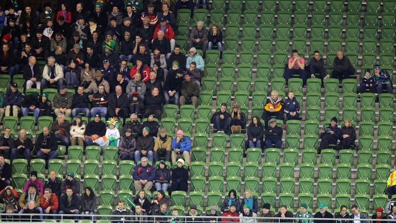 Last year's Autumn internationals drew poor crowds at the Aviva Stadium
