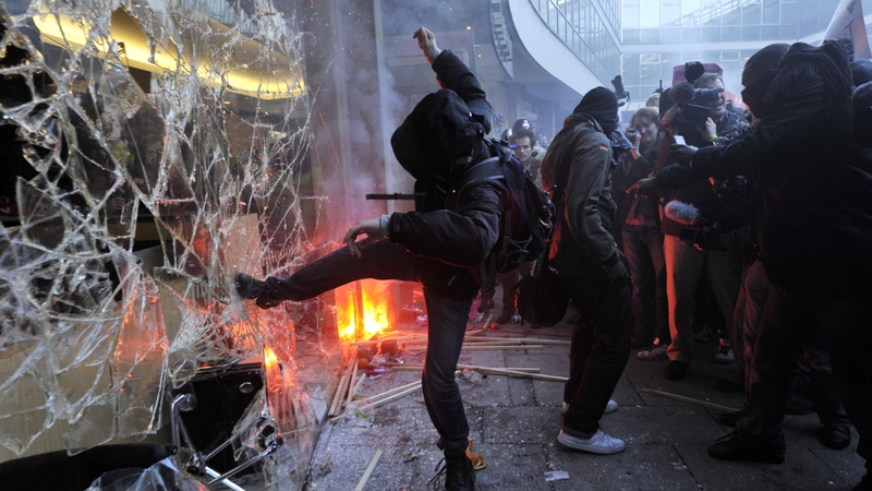 London - Protestors targeted headquarters of Conservative Party