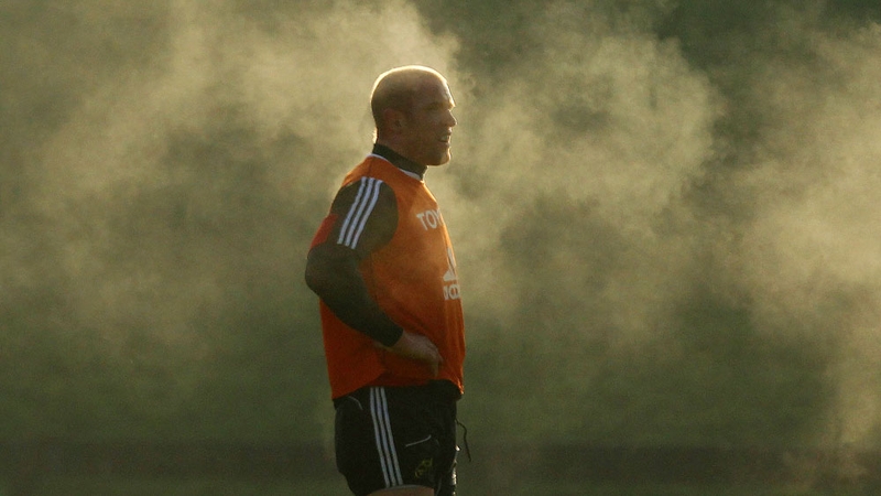 Paul O'Connell at training with Munster this week