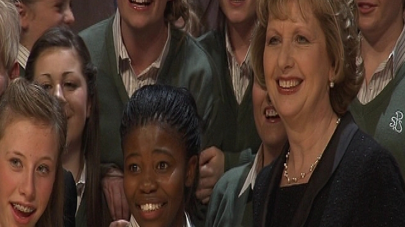 President Mary McAleese - Surrounded by jubilant choir