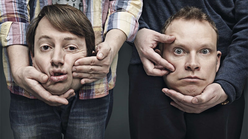 Mitchell's (left) best man was longtime co-star Robert Webb (right)