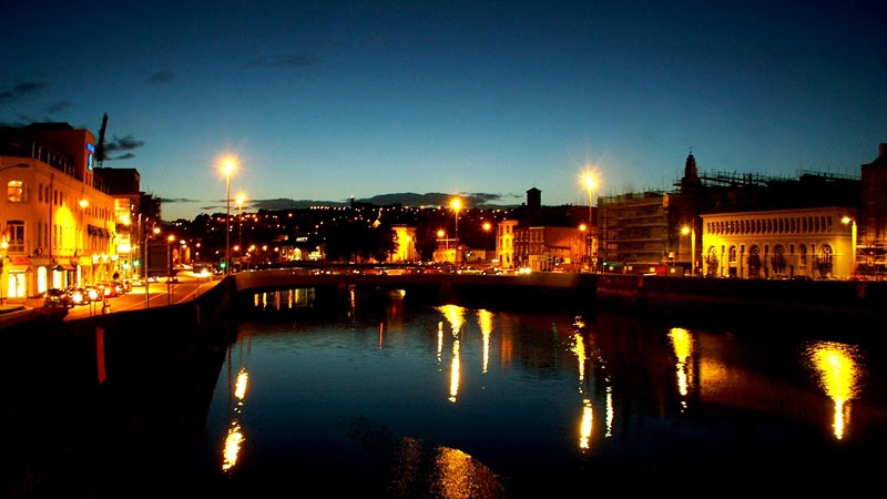 The beautiful Cork City at night