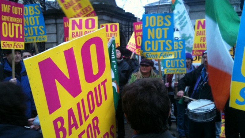 Dublin - Protests outside Leinster House