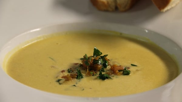 Roast Butternut Squash Soup with Walnut Relish and