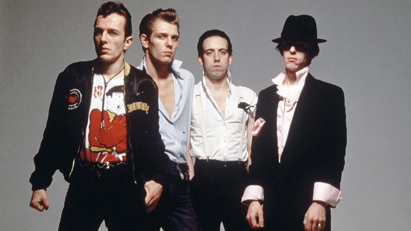 Joe Strummer, left, in his Clash heyday