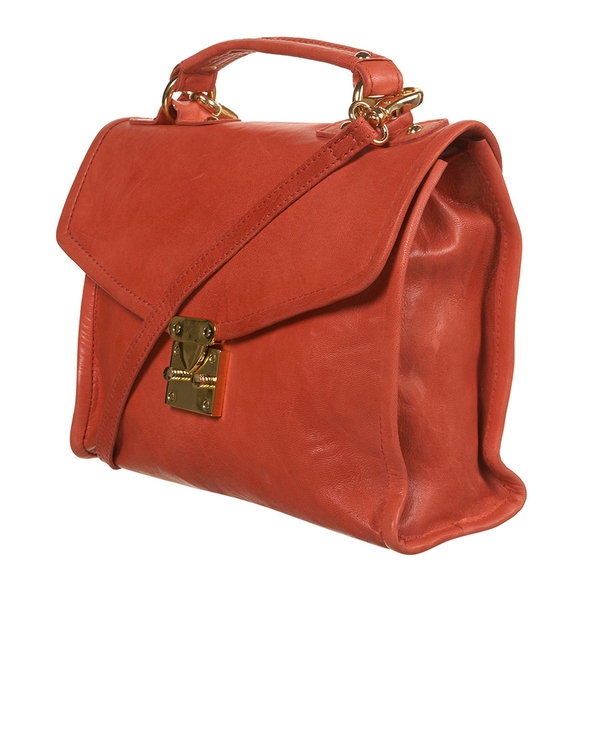 Coral leather lady bag