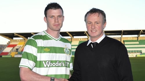 Ciarán Kilduff with Rovers manager Michael O'Neill