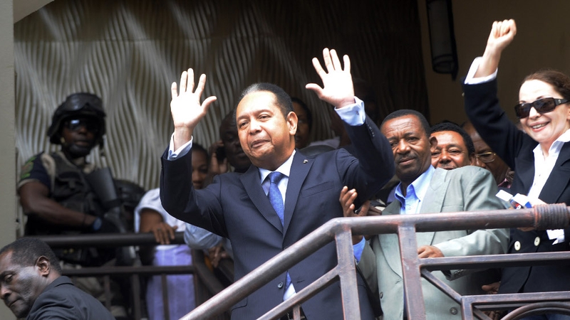 'Baby Doc' Duvalier - Waved to supporters as he was led away