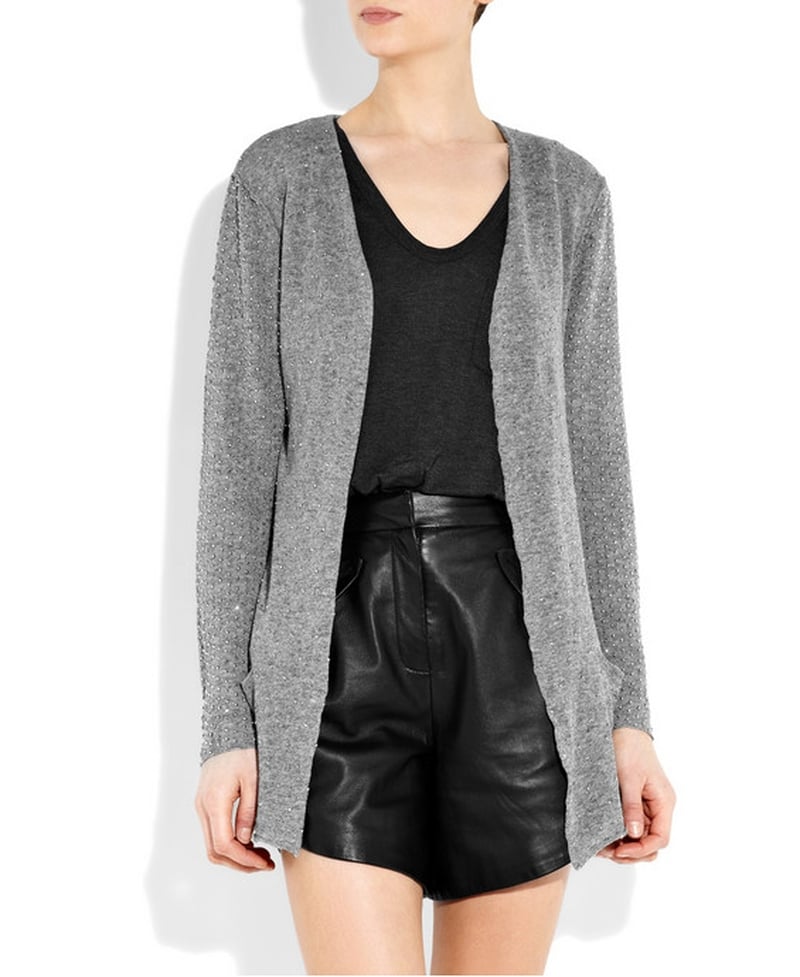 Acne grey melange studded cardigan