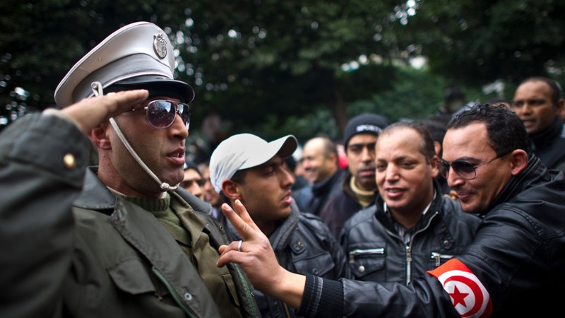Tunisia - Policemen joined in yesterday's protests