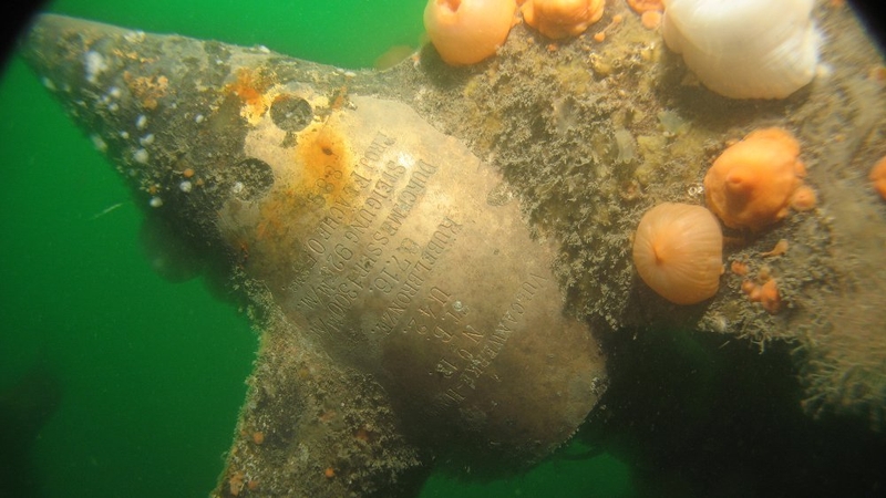 Cork - Number of U-Boat stamped on propeller (Pic: Timmy Carey)