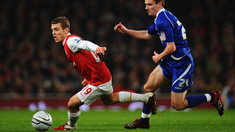 Arsenal ace Jack Wilshere turns away from former Ireland international Colin Healy