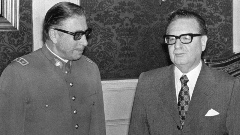 Salvador Allende - Overthrown by Augusto Pinochet (left) in 1973