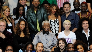 Actors and singers join Nelson Mandela at the InterContinental Hotel, Park Lane, in advance of a concert being held at Hyde Park to celebrate Mr Mandela's 90th birthday in 2008