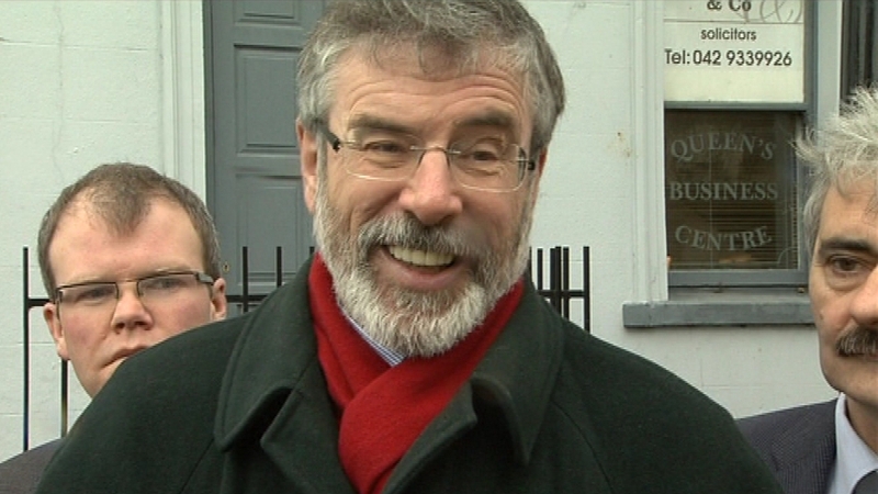 Gerry Adams - Seeking election in Louth