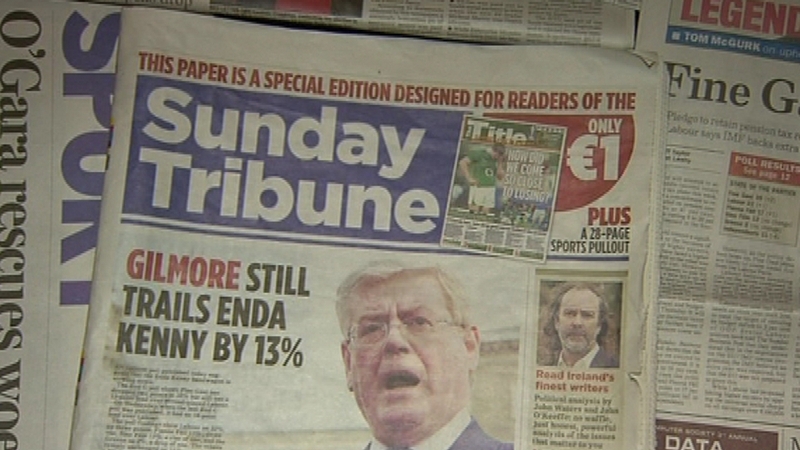 Irish Mail on Sunday - Mock up of Sunday Tribune cover