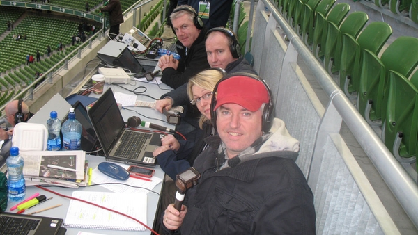 Con, Jacqui, Conor McGuinness and Victor Costello at the Aviva Stadium
