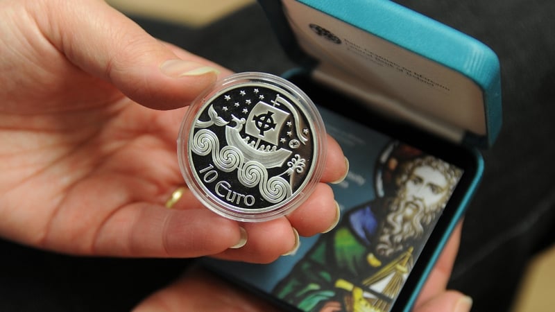 €10 coin - St Brendan is depicted on the its face